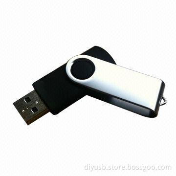 Swivel USB Flash Drive with 64MB to 32GB Memory Capacity, Customized Logos Accepted